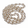 Electroplate Transparent Glass Beads Strands EGLA-N002-35-F04-2