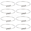 10Pcs Adjustable 304 Stainless Steel Wire Cuff Bangle Making MAK-BBC0001-15-1
