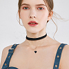 2Pcs Alloy & Black Velvet Heart Pendant Double Layer Choker Necklaces NJEW-WH20002-11C-5