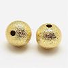 Brass Textured Beads KK-P056-05G-NR-2