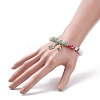 Natural Lava Rock(Dyed) & Green Aventurine Stretch Bracelet BJEW-TA00095-3