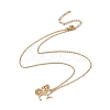 Initial Letter with Butterfly Pendant Necklace NJEW-C026-01G-C-2