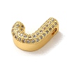 Brass Micro Pave Clear Cubic Zirconia Charms ZIRC-C009-01G-J-2