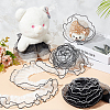 PandaHall Elite 2Pcs 2 Colors 2-Layer Polyester Pleated Lace Trim Ribbon OCOR-PH0002-78-5