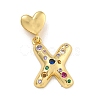 Brass Micro Pave Colorful Cubic Zirconia Pendants KK-P281-01G-X-1