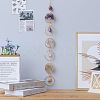 Flat Round with Tree of Life Natural Gemstone Chips Chandelier Hanging Suncatcher AJEW-Q143-03-1