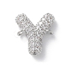 Brass Micro Pave Cubic Zirconia Letter Links KK-I717-04Y-P-1