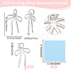 2Pcs 925 Sterling Silver Pendants STER-BBC0007-88-2