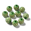 Wood Laser Engraved Tartan Beads WOOD-I011-01B-07-2