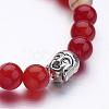 Natural Agate Beaded Stretch Bracelets BJEW-JB02584-3