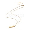 Ion Plating(IP) 304 Stainless Steel Rectangle Bar Pendant Necklace NJEW-P262-18-2