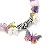 Printed Alloy Butterfly Charm Bracelets BJEW-JB12404-01-3