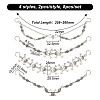 8Pcs 4 Styles Gothic Style Skull Wing Iron Twisted Boot Strap Chains for Halloween FIND-AB00066-2