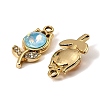 UV Plating Alloy Glass Pendants FIND-K032-08G-2