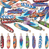32Pcs 8 Colors Alloy Enamel Pendants FIND-GF0008-98-1