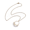 ABS Plastic Imitation Pearl with Brass Pendant Necklaces NJEW-JN04904-4