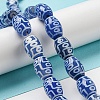 Blue Tibetan Style dZi Beads Strands TDZI-NH0001-C12-01-2