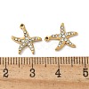 304 Stainless Steel Rhinestone Starfish STAS-I322-34G-01-3