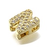 Brass Micro Pave Cubic Zirconia Letter Multi-Strand Links LS-KK-D295-32G-14-2