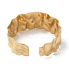 304 Stainless Steel Textured Open Cuff Bangle for Women BJEW-Q770-02G-3