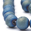 Electroplate Natural Druzy Geode Weathered Agate Beads Strands G-S284-8mm-03-3