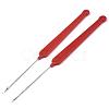 Platinum Tone Plastic Handle Iron Crochet Hooks Needles TOOL-R093-01-1