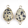 Natural Dalmatian Jasper Links connectors G-S344-02H-2