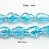 Electroplate Glass Faceted teardrop X-EGLA-D015-15x10mm-22-1
