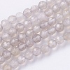 Natural Grey Agate Beads Strands X-G-G580-4mm-08-1