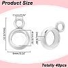 40Pcs 304 Stainless Steel Tube Bails STAS-LP0001-25-2