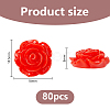 80Pcs Opaque Resin Cabochons RESI-DC0001-61A-2