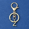 Alloy Initial Letter Charm Keychains KEYC-YW00006-26-1