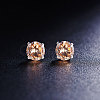 Rhodium Plated 925 Sterling Silver Four Pronged Ear Studs JE420E-01-2