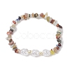 Natural Mixed Gemstone Chips Bead Stretch Bracelets for Women BJEW-JB13237-2