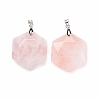 Natural Rose Quartz Pendants G-C241-02E-2