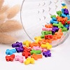 Mixed Color Chunky Acrylic Cross Beads X-SACR-436-M-4