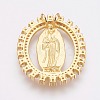 Brass Micro Pave Cubic Zirconia Pendants ZIRC-P075-12G-2