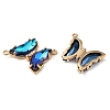 Brass Pave Faceted Glass Connector Charms X-FIND-Z020-04D-2