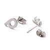 Tarnish Resistant 304 Stainless Steel Greek Alphabet Stud Earrings STAS-D007-07P-17-2