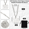 1Pc 304 Stainless Steel Figaro Chain Number Pendant Necklaces NJEW-BBC0001-28B-P-2