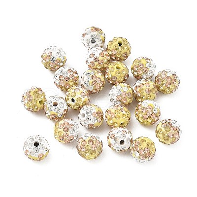 Handmade Polymer Clay Rhinestone Beads RB-CBAFAF8-01C-1