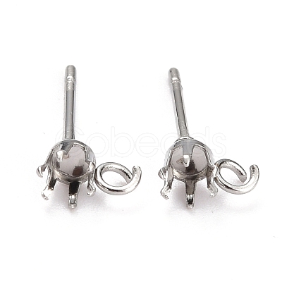 Non-Tarnish 304 Stainless Steel Stud Earring Settings STAS-B004-02P-B-1