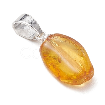 Gradient Color Natural Amber Pendants PALLOY-JF04930-01-1