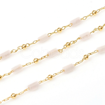 Handmade Natural Rose Quartz Beaded Chains CHC-E021-01D-1