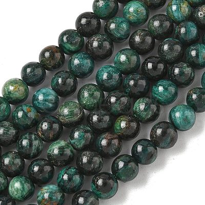 Natural Fuchsite Beads Strands G-G271-B03-6mm-1
