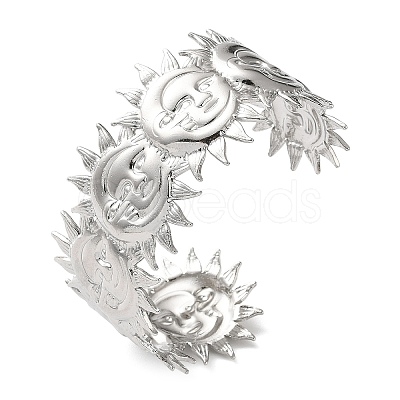 304 Stainless Steel Cuff Bangles for Women BJEW-P364-01A-P-1