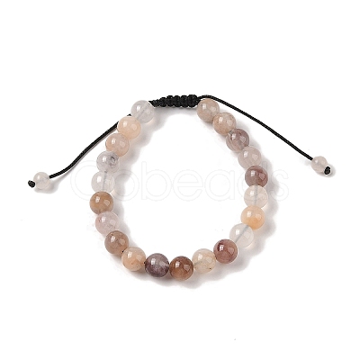 8mm Round Natural Purple Quartz Braided Bead Bracelets BJEW-C067-01B-25-1