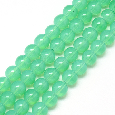 Baking Paint Glass Beads Strands X-DGLA-Q023-6mm-DB9-1