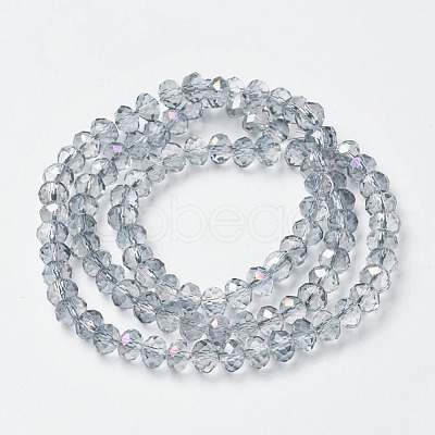 Electroplate Transparent Glass Beads Strands EGLA-A034-T8mm-F10-1