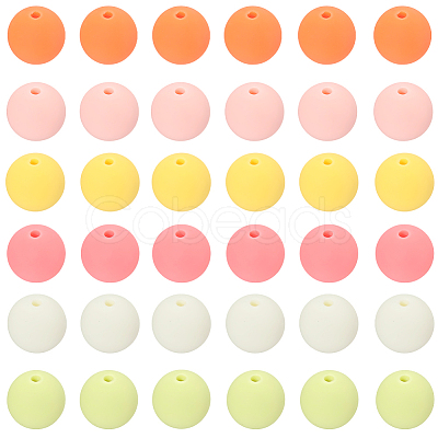 Rubberized Style Imitated Silicone Acrylic Beads MACR-PA0001-06A-03-1